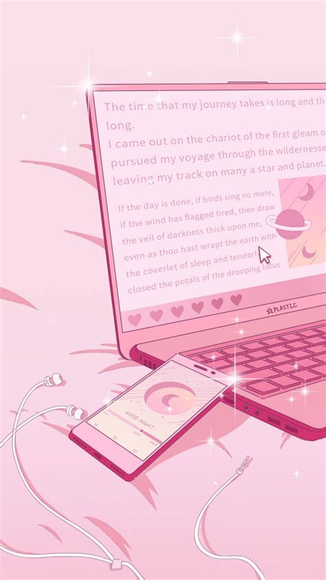 Download Aesthetic Pink Anime Laptop And Phone Wallpaper | Wallpapers.com