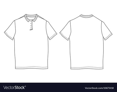 Polo Shirt Template Front And Back Views Vector Image Porn Sex Picture