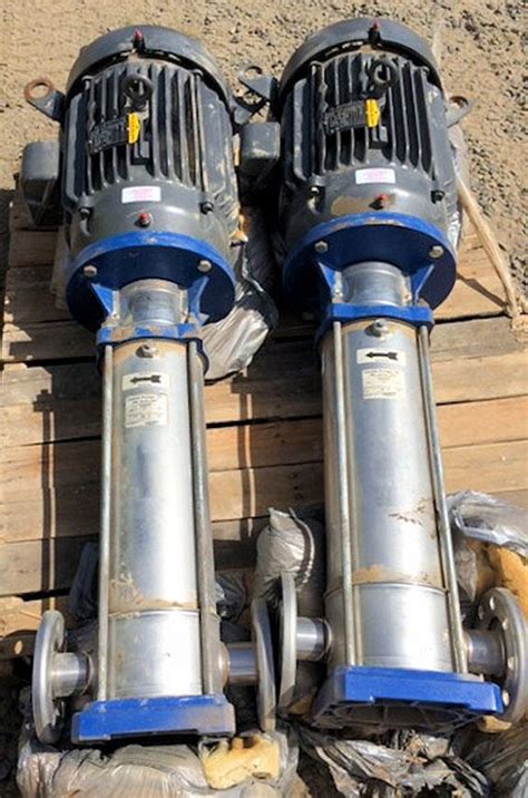 2 Units Goulds Gandl Series Ssv Vertical Multi Stage Pumps With 20 Hp Motor