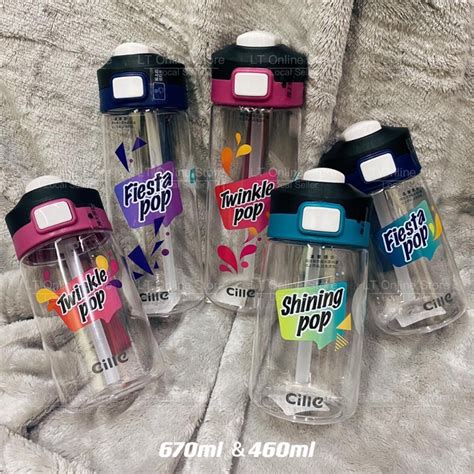 Ready Stock Cille Water Bottle BPA Free Tritan 470ml 670ml Shopee