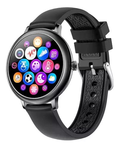 Rel Gio Inteligente Smartwatch Preto Redondo Cf Feminino Design