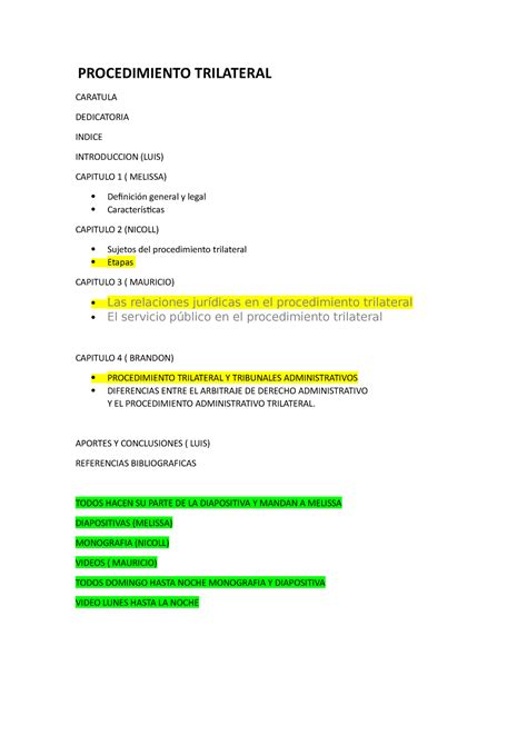 Procedimiento Trilateral Procedimiento Trilateral Caratula