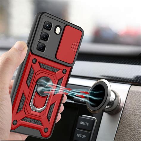 Etui Pancerne Do Infinix Hot 50 Pro 4G CamShield Slide Czerwone Sklep XGSM Pl