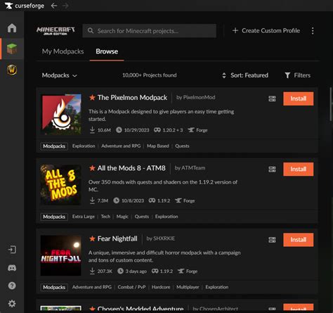 Installing Minecraft Modpacks Curseforge Support
