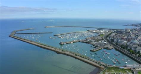 Dún Laoghaire Harbour As Seen From Seapoint Monkstown Dublin Ireland