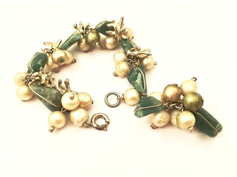 Marvella Vintage Jewelry Pearls Agate Beaded Cha Cha Bracelet – Talkingfashionnet