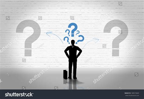 Confused Businessman Looking Wall Stock Illustration 188573669