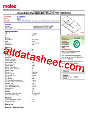 53259-0229 Datasheet(PDF) - Molex Electronics Ltd.