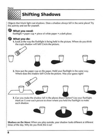 Light And Shadow Grade 3 Worksheets