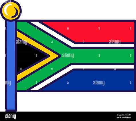 South Africa Country Flag On Flagpole For Registration Of Solemn Event