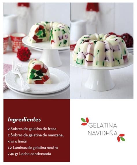 Gelatina Navideña Recetas De Gelatina Gelatinas Navideñas Comidas