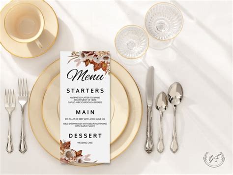 Wedding Menu Template Menu Template Wedding Wedding Menu - Etsy