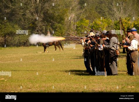 Civil war battle reenactment of Townsends in Mt. Dora Florida Stock ...