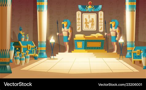 Cartoon background ancient pharaoh tomb Royalty Free Vector