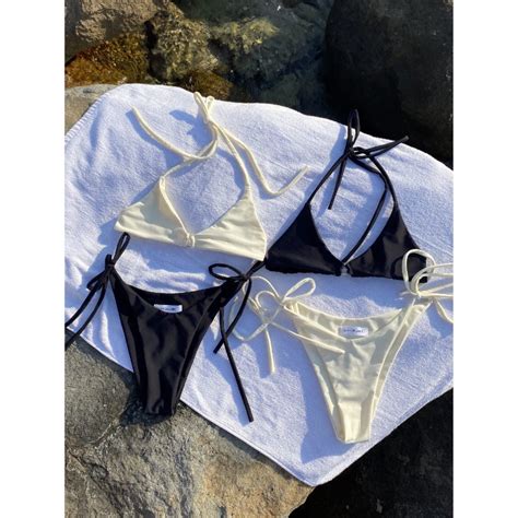 DUNE DE LABEL l Quần Bikini Lẻ Cột Dây May Lớp Co Giãn Shopee Việt Nam