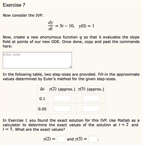 Solved Euler S Method Today You Will Use Euler S Method To Chegg