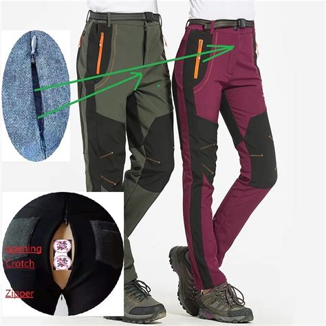 Easy Opening Of Crotch Zipper Autumn Winter Men Women Hiking Pants