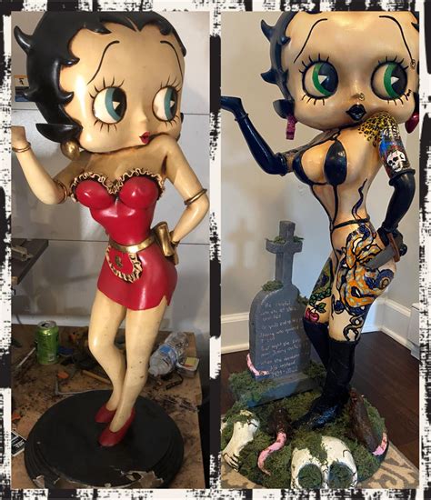 Hipster Betty Boop Statue Transformation R Repaintings