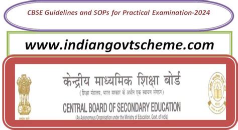 Cbse Guidelines And Sops For Practical Examination 2024 Indian Govt