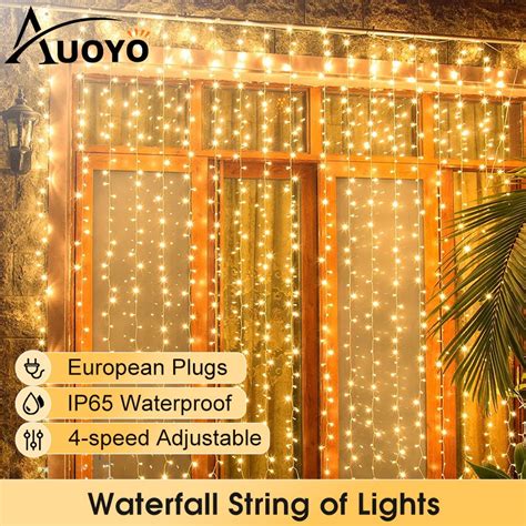 Auoyo Light String Led Curtain Lights Waterproof Fairy Light Strip