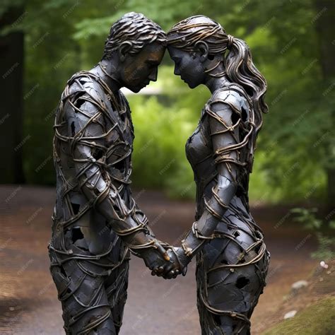 Premium AI Image | Sculpture symbolizing the unbreakable bond between