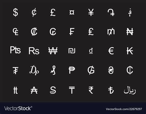 Set Of Currency Symbols Royalty Free Vector Image