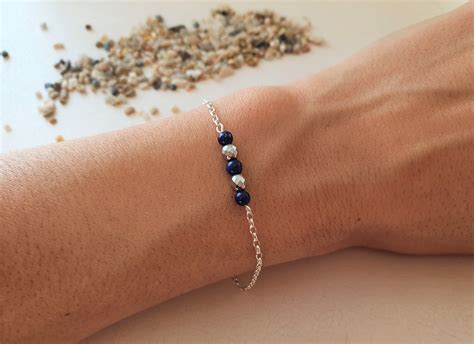 Collection Harmonie Bracelet Lapis Lazuli H Matites Et Etsy France