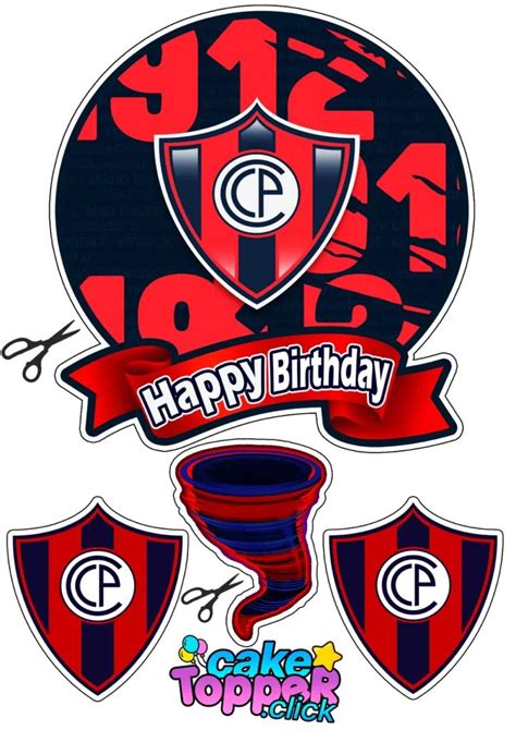 Club Cerro Porteño Cake Toppers to print Club Loyal fans Birthday