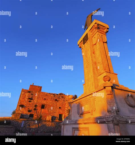 Christ Monument in front of the Monastery on the top of El Toro ...