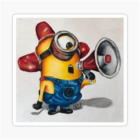 Fire Alarm Minion Sticker By Laurentangart Redbubble