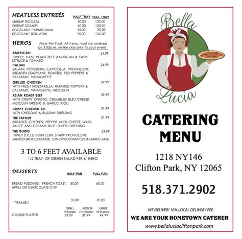 CATERING — Bella Lucia Pizzeria