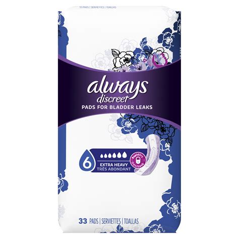 Always Discreet Incontinence Extra Heavy Absorbency Pads For Women 33 Ct