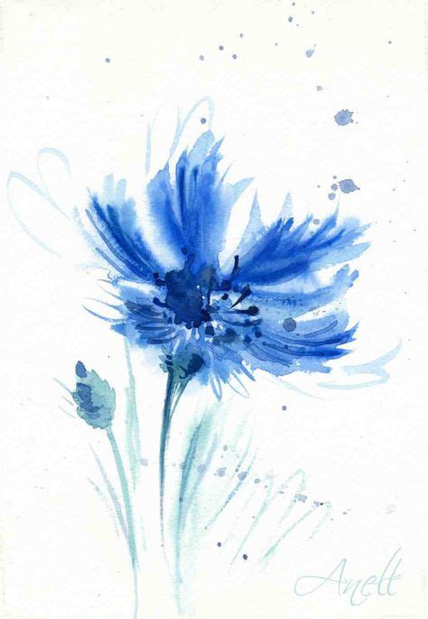 Imprim De Fleurs Aquarelle Bleu Bleuet Aquarelle Aquarelle Impression