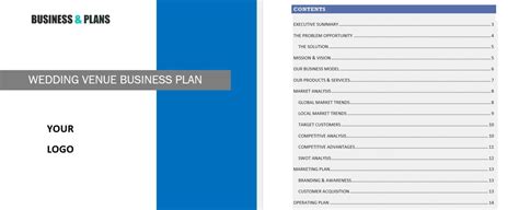 Wedding Venue Business Plan Template Word Wedding Venue Financial Plan Excel