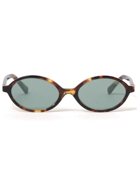 Miu Miu Eyewear Regard Oval Frame Sunglasses Farfetch