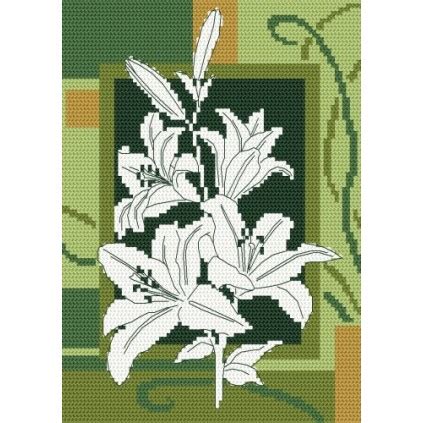 Cross Stitch Pattern PDF White Lilies Coricamo