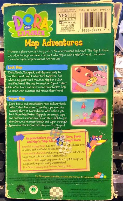 Dora The Explorer Map Adventures Vhs Hi Fi Stereo Dolby 2 Episodes Lost Map Super Map