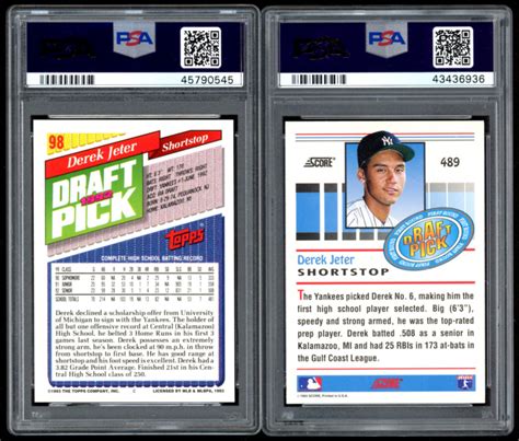 Lot Of Graded Derek Jeter Rookie Cards With Score Rc Psa