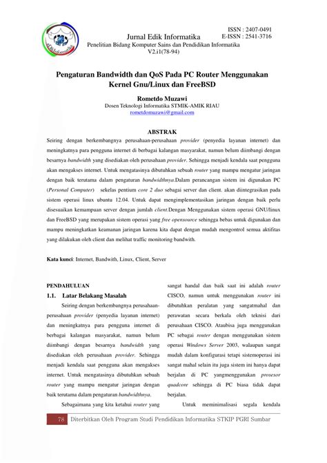 Pdf Jurnal Edik Informatika Penelitian Bidang Komputer Sains Dan