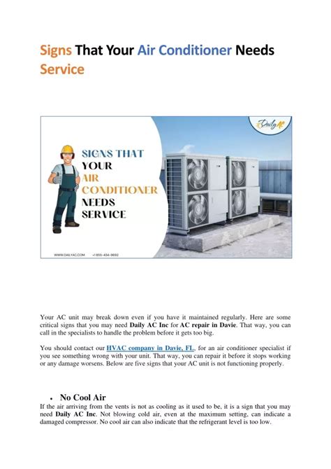 Ppt Signs That Your Air Conditioner Needs Service Powerpoint