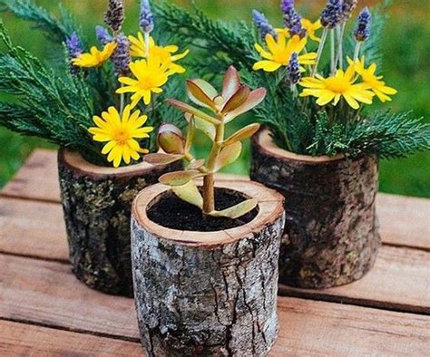 Best DIY Logs Ideas For Summer Garden 17 Wood Planters Log Planter