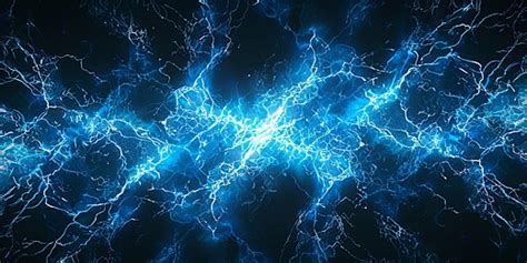 3d The Modern Illustration Shows Abstract Blue Lightning On A Black ...