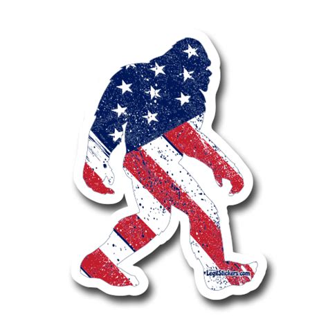 Bigfoot American Flag Legit Stickers