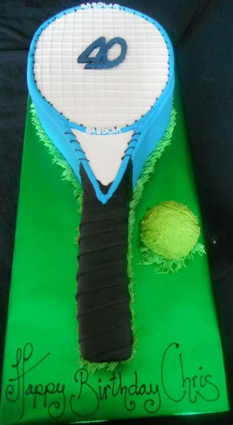 Tennis Racket Chocolate Cake With Fondant Tennis Ball Created By Mj