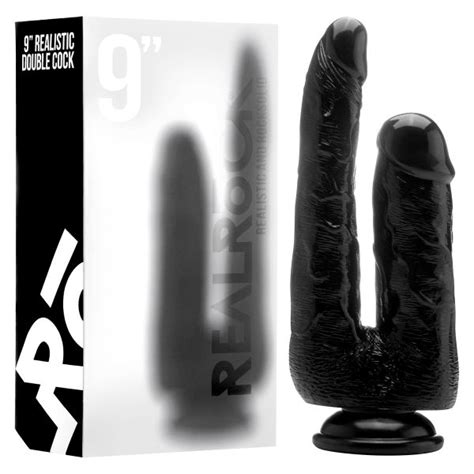 RealRock Dildo Duplo Realístico 9 Black KuantoKusta