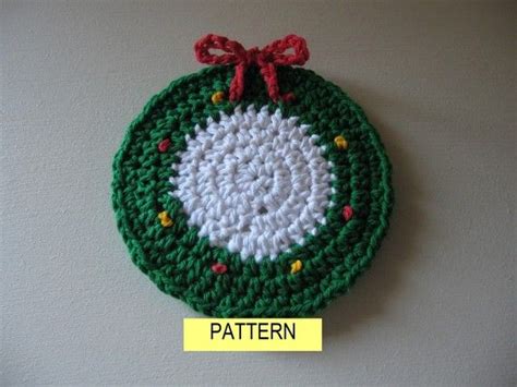 Christmascrochetcoasterpatterns Coaster Pattern Holiday Wreath