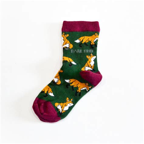 Save The Foxes Bamboo Socks For Kids Bare Kind