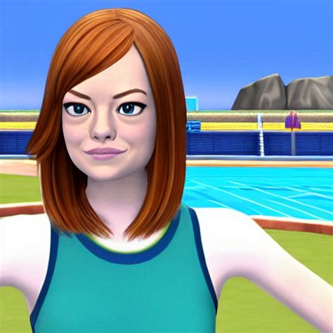 Prompthunt Screenshot Of Emma Stone As A Character In Wii Sport Mii