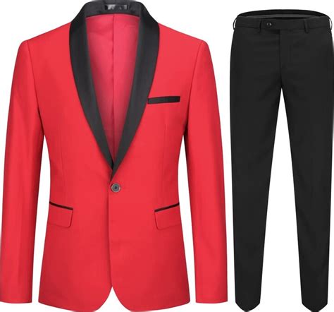 Sliktaa Men Suits Piece Suit Set Slim Fit Single Breasted One Button