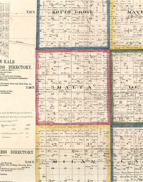 Malta Illinois Old Town Map Custom Print Dekalb Co Old Maps